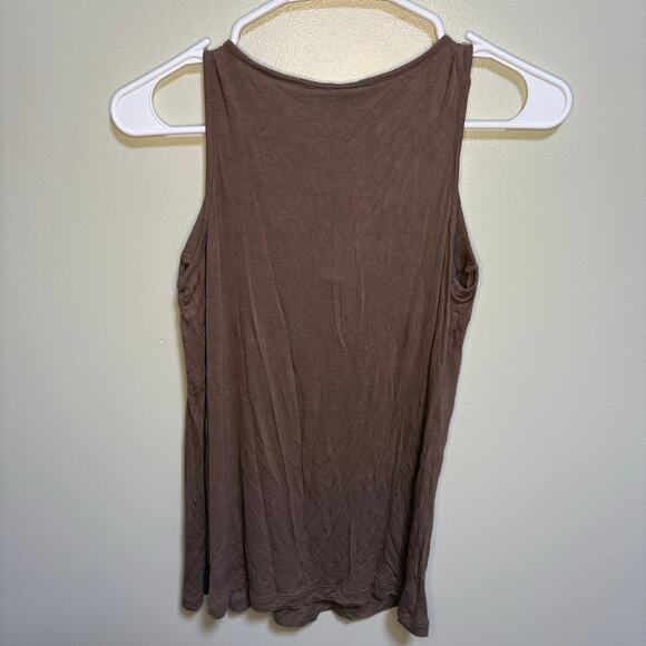 Kische Brown Sequin Scoopneck Tank Top Small Y2K Sleeveless Soft Neutral Boho - Picture 2 of 9